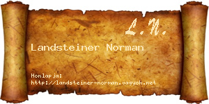 Landsteiner Norman névjegykártya